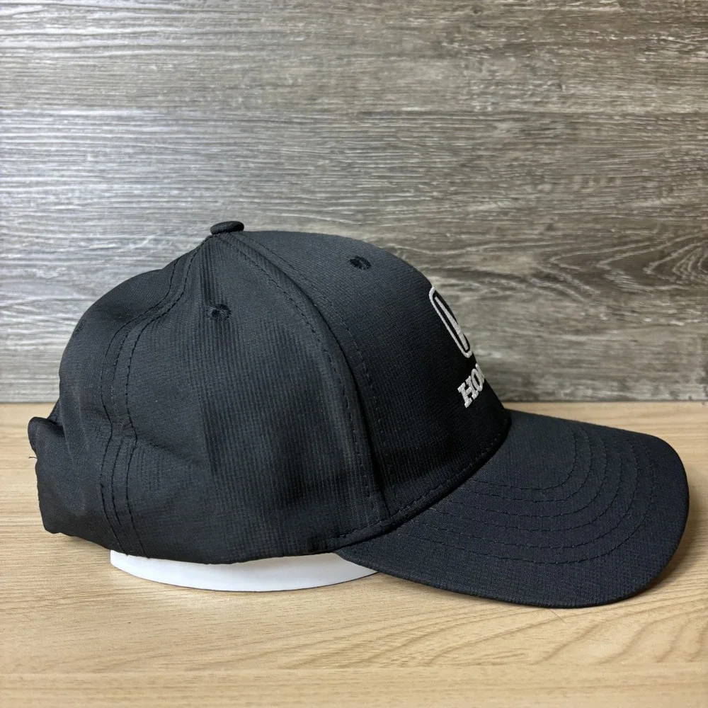 Honda Hat Cap Strap Back Black Embroidered Dealer Promo Mens Darrell Waltrip